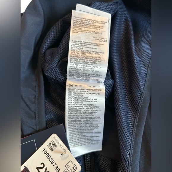 Reebok Men's Training Essentials Jacket Lightweight Full Zip Hooded Navy 2XL NWT - Picture 9 of 13